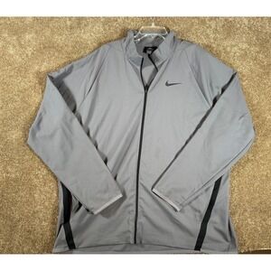 NIKE Dri-Fit Mens 3XLT Full Zip Jacket Gray Black Athletic Workout